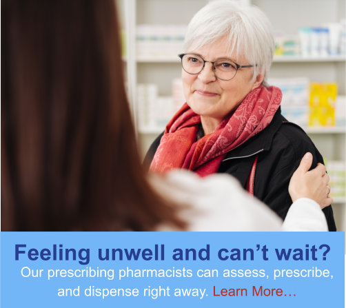 Prescribing pharmacist for minor ailments inside Leslie Medical Pharmacy